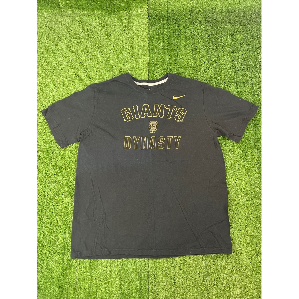 Nike San Francisco Giants Dynasty T-Shirt Mens XL Black Gold Graphic Tee MLB